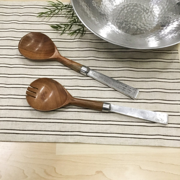 Loon Peak® Set Of 2 Babool Wood Salad Servers With Aluminum Handles
